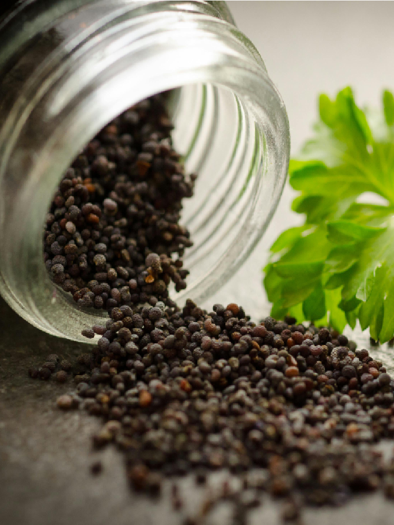 Mustard seeds and oil